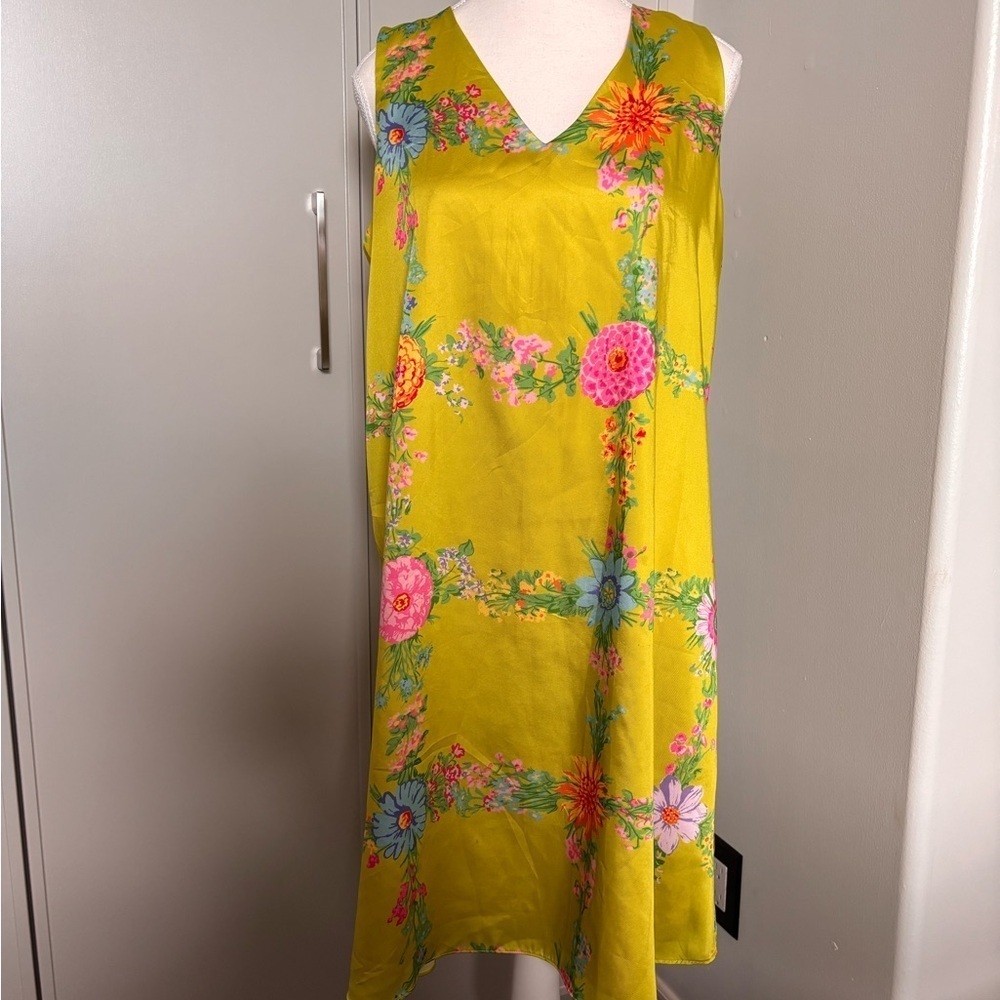 Julie Brown Green Floral V-Neck Sundress